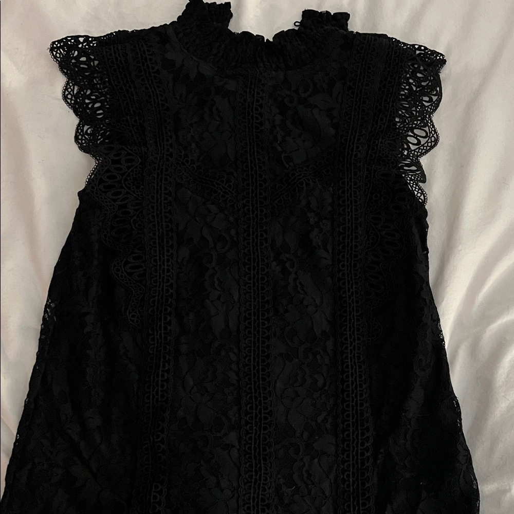 Cable & Gauge Black Lace Blouse